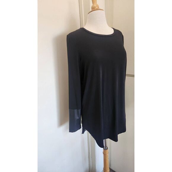 Peter Nygard Knit Black/Black Tunic Length Long Sleeve Pullover, NWT, M - Picture 2 of 10